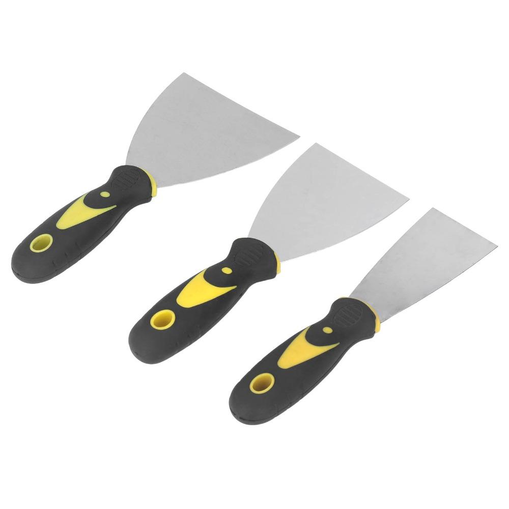 3PCS Wallpaper Scraper Putty Knife Set Stainless Steel Spackle Knife for Patching and Painting