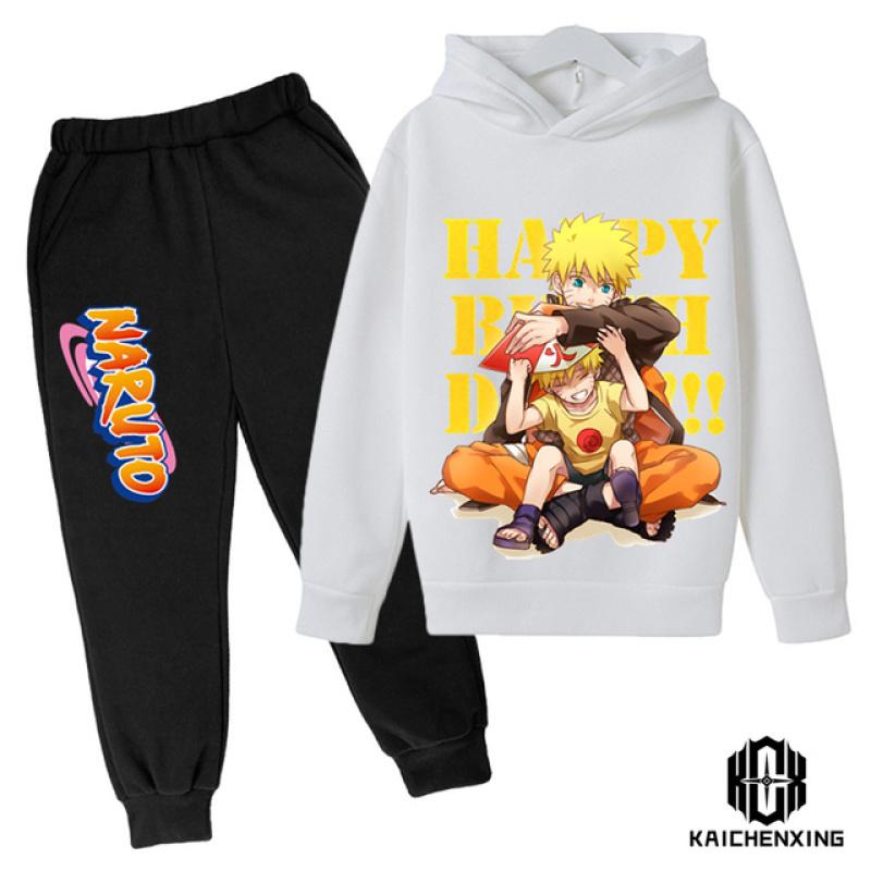 Детская одежда для маленьких мальчиков, костюм японского аниме «Наруто», спортивный костюм, топы и брюки, комплект из 2 предметов, зимняя хлопковая одежда с принтом для мальчиков для мальчиков