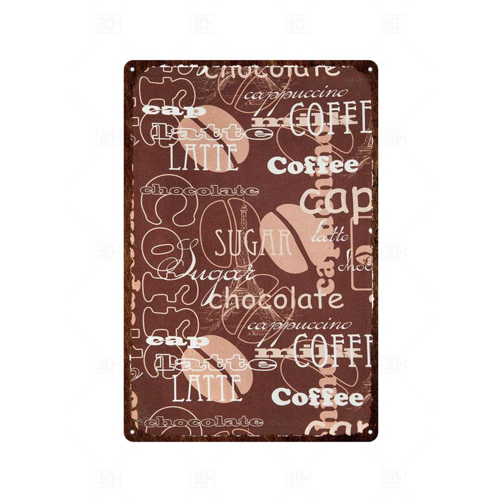 Винтажная жестяная вывеска для кофе, металлическая вывеска, декоративная табличка в стиле ретро, ​​украшение для кафе, кухни, гостиной, кофейни-бара