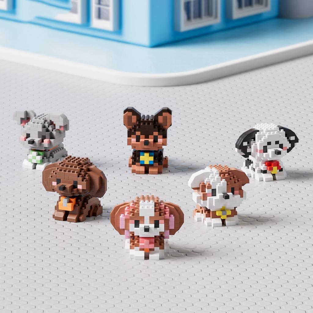 Детские игрушки Домашние животные Собака Микро строительные блоки Мини бриллиантовые кирпичики Сборные модели животных Игрушки Настольное украшение Подарочные наборы