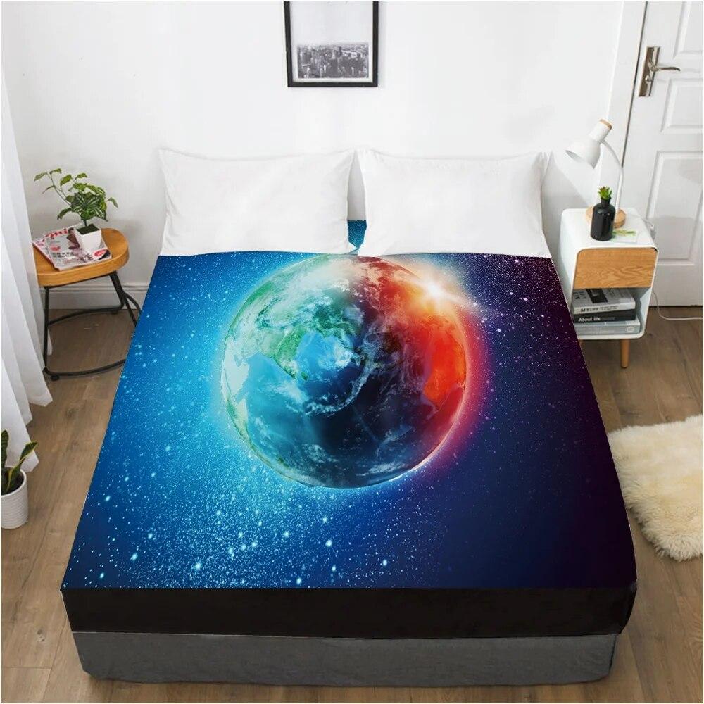 Простыня Galaxy на резинке 150x200/180/200/160*200 Наматрасник Чехол на кровать Черная земля