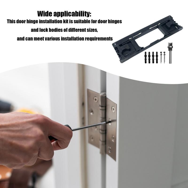 Шаблон для дверных петель Металлический Регулируемый Сверление Шаблон для дверных петель Точная Фиксация Шаблон для мебельных петель Инструмент для дверных петель Быстрая Пробивка Шкафа