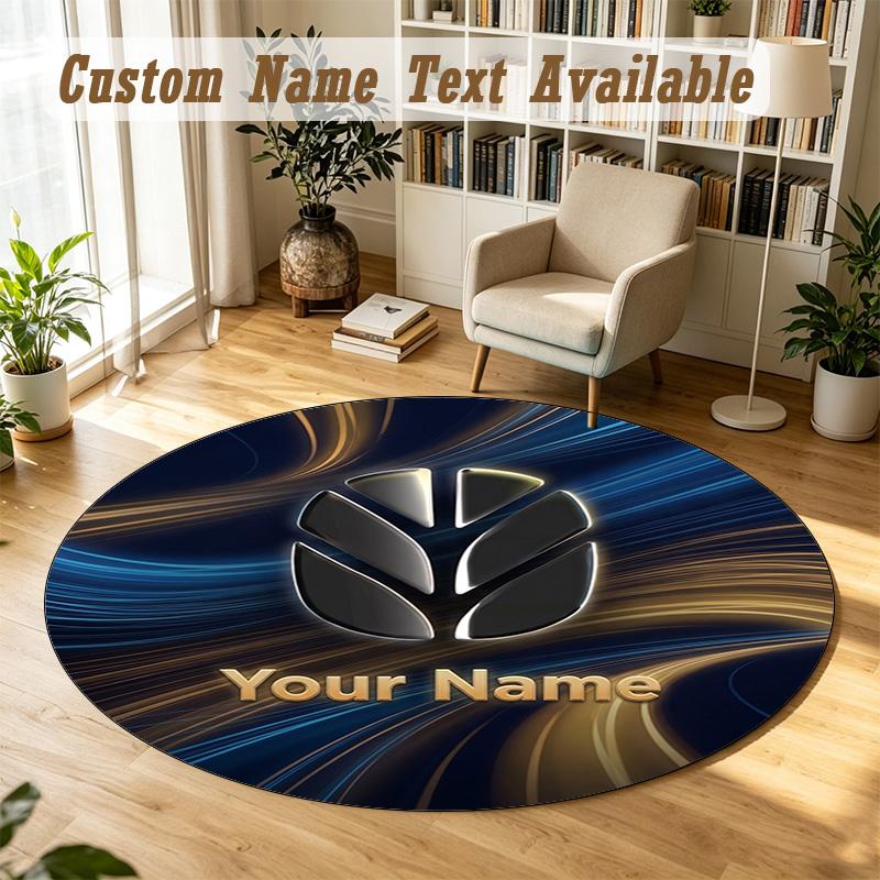 Round Rug Custom NameNew Holland Pattern Non Slip Carpet Home Floor Decor