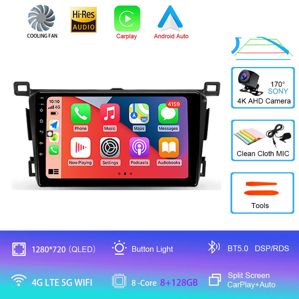 Автомобильное радио Android 14 Carplay Auto для Toyota RAV4 Rav 4 2013 2014 2015 2016 2017 2018 2019 Мультимедийный видеоплеер GPS головное устройство