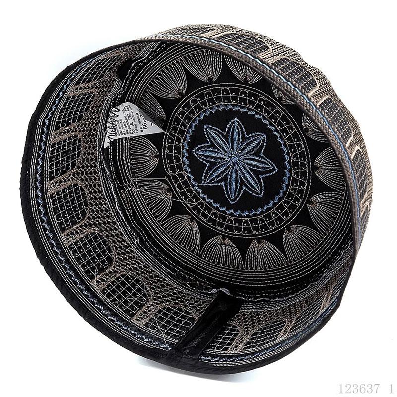 1 шт., исламская еврейская хлопковая вышивка, мусульманские шляпы, арабская мужская молитвенная шляпа, мужской хиджаб, капот, мусульманский тюрбан