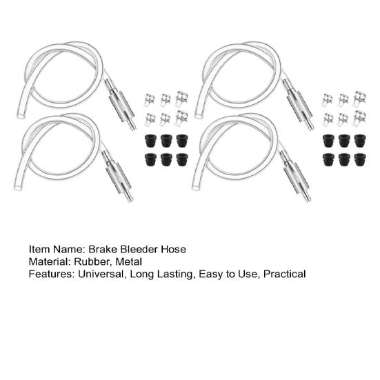 Шланг для прокачки тормозов Простой в использовании Универсальный прокачной штуцер для тормозной жидкости Односторонний обратный клапан Трубка Набор инструментов для прокачки с хомутами