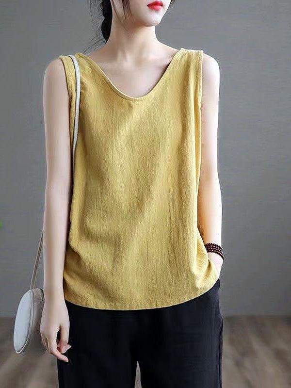 Фиолетовый топ на тонких бретелях из хлопка и льна в стиле ретро для женщин