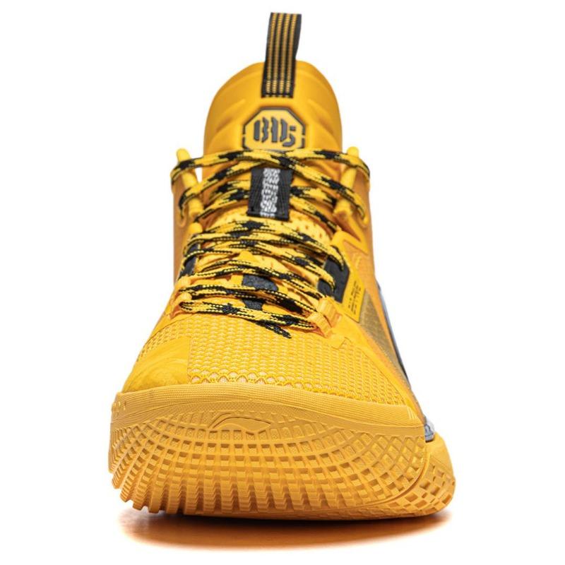 LiNing Furious 4 men mid top basketball shoes boom tech lightweight rebound yellow ABFU015-7