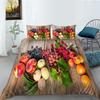 Fruit Series Digital Printing Quilt Cover Pillowcase Three-Piece Set Polyester Available