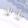 S925 Sterling Silver Cactus Stud Earrings Mori Style Simple Korean Style All-Match and Cute Plant Girl Silver Earrings