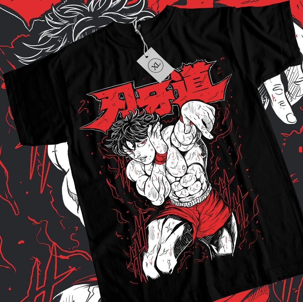 Футболка Baki The Grappler Для спортзала и фитнеса Юдзиро Ханма Баки Аниме Футболка Унисекс