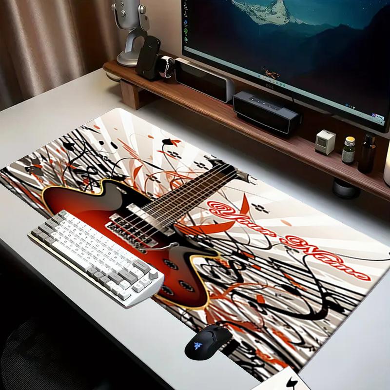 1PC Custom Name Electric Guitar Artwork Mouse pad, keyboard and mouse desk pad, for computer notebook Birthday Gift For Any Room Or Office