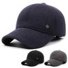 Hat Men's Winter Velvet Ear Protection Warm Cap for Middle-Aged and Elderly Father Outdoor Cold-Proof Baseball Cotton Cap