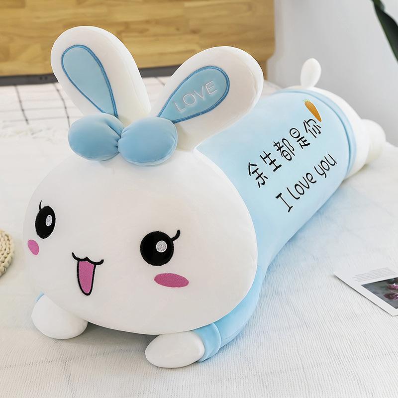 Cute Rabbit Doll Lying Down Rabbit Doll Large Rabbit Throw Pillow Plush Toy Happy Rabbit Sleeping Doll