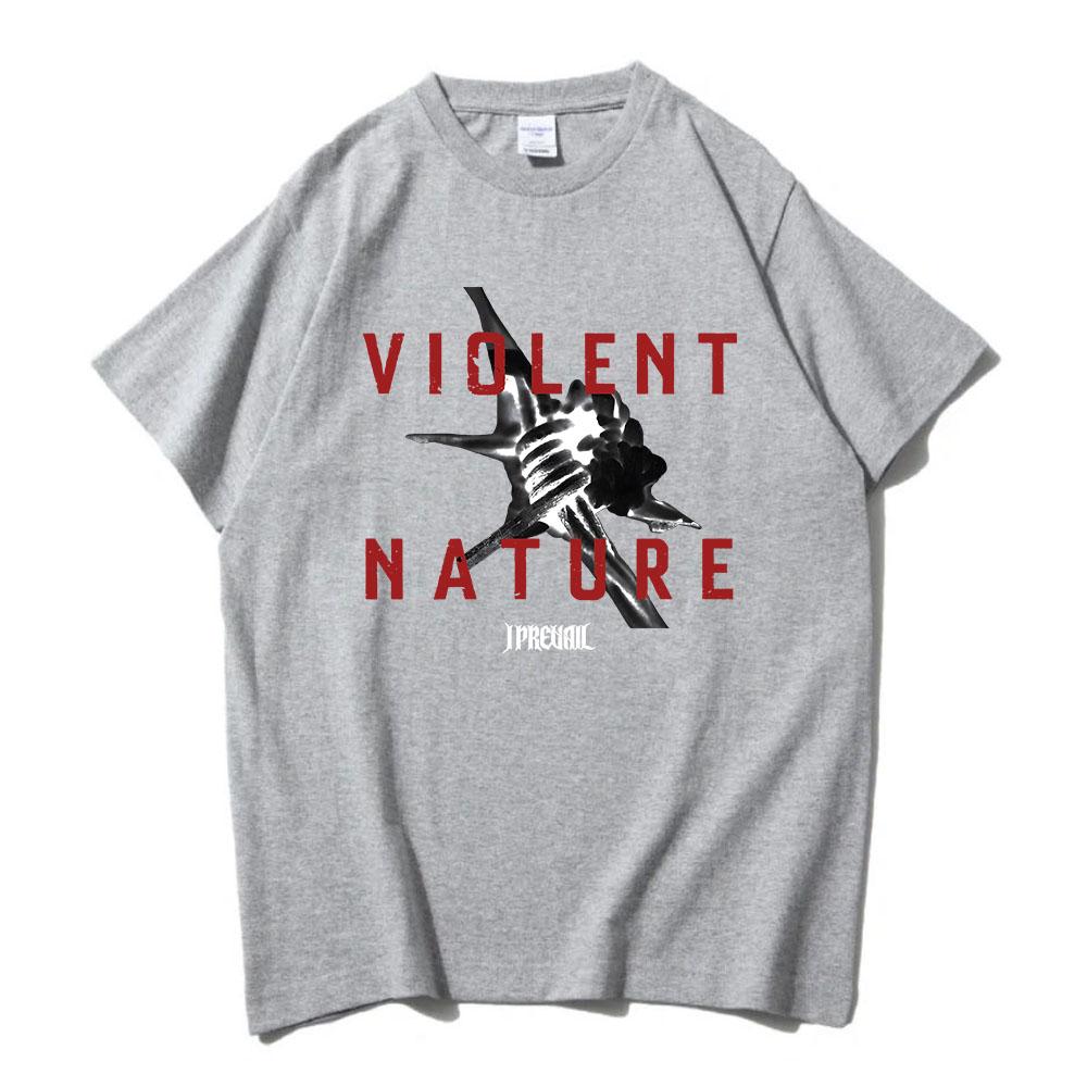 VIOLENT NATURE ALBUM COVER T SHIRT Rock Band I Prevail Punk T-shirt Short Sleeve Cotton Loose Tshirts Graphic Clothing Tees