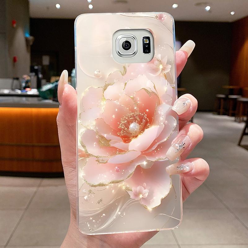 For Samsung S6 G920F Case Samsung Galaxy S6 edge Plus G925F Cover Clear Luxury Butterfly Flower Soft TPU Silicone Phone Case