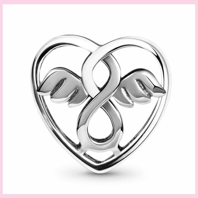 925 Sterling Silver Angel God Of Love Charms Wing Beads Diy For Original Pendant Bracelets Feather Jewelry For Women Gift
