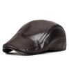 Осенне-зимняя холодостойкая и теплая ПУ кепка с козырьком для мужчин с дополнительной бархатной ветрозащитной и защищающей уши регулируемой шапкой