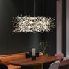 Светлячок Хрустальная лампа для столовой, простой современный светильник с одуванчиком для обеденного стола, роскошное освещение, сетка, красная люстра для ресторана