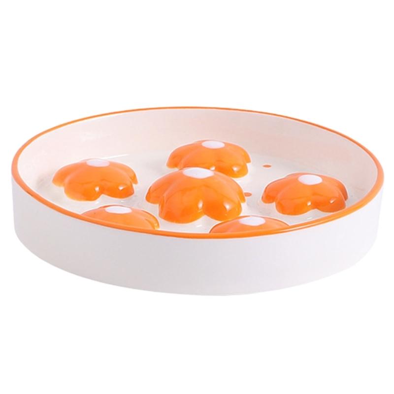 Миска для медленного поедания кошек, нарисованная вручную, с цветочным рисунком, пропагандирует безопасное кормление, дропшиппинг