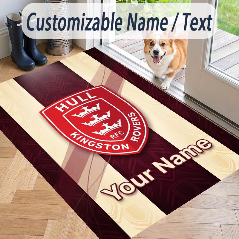 Custom Text Printed Rug Hull KR Non Slip Floor Carpet For Home Room Decor