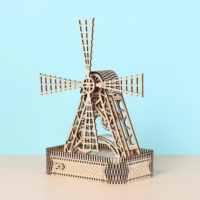 Деревянный 3D-пазл «Ветряная мельница» для самостоятельной сборки