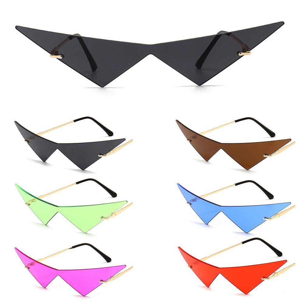 Vintage Ocean Lens Oversized Hip Hop One Piece Sun Glasses Women Triangle Sunglasses Sunglasses Eyewear