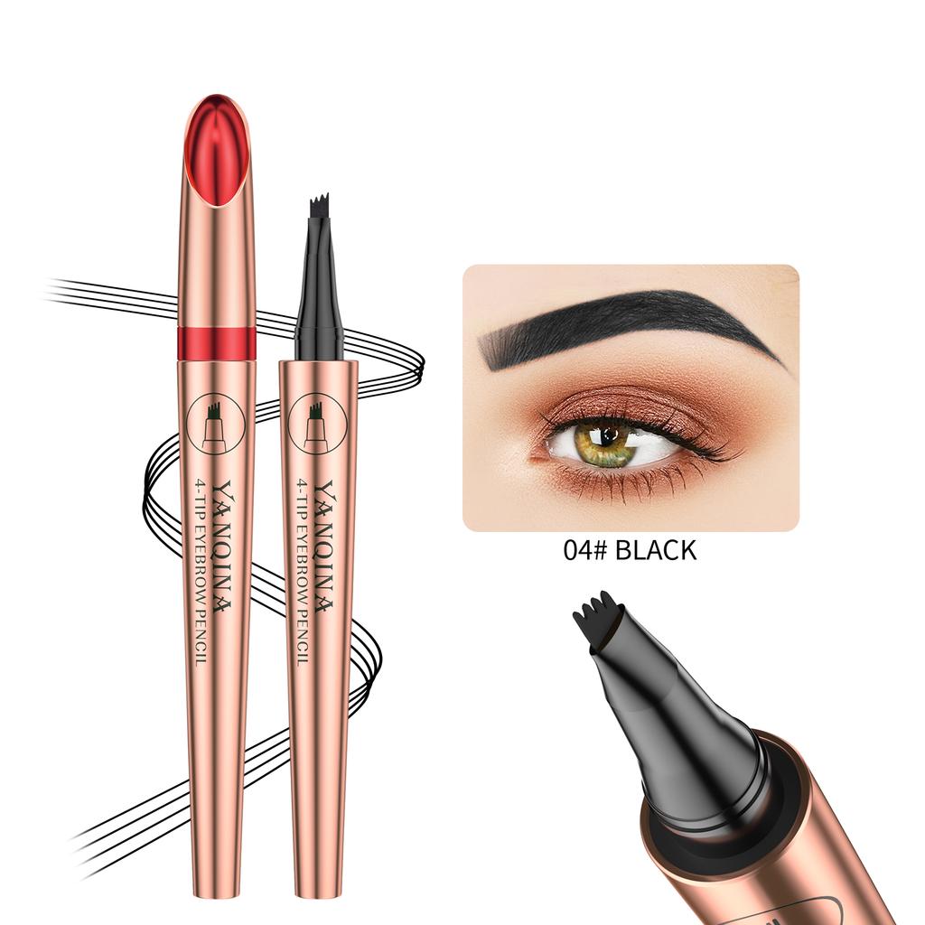 Stylish 4D Waterproof and Sweatproof and Long-lasting Makeup Four-pronged Liquid Eyebrow Pencil