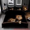 Комплект пододеяльника с 3D-принтом с рисунком черного льва, постельное белье на тему диких животных для детей, подростков, взрослых, мягкий пододеяльник, наволочки