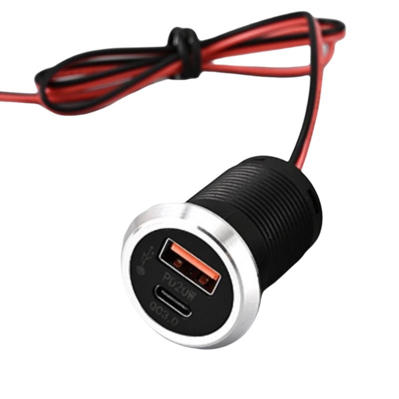 1 шт. 9 В/2 А 5 В/3 А USB Type-C Мини Быстрая Зарядка Автомобильное Зарядное Устройство Настольное Скрытое Встроенное USB Зарядное Устройство Авто Питание Встраиваемая Розетка