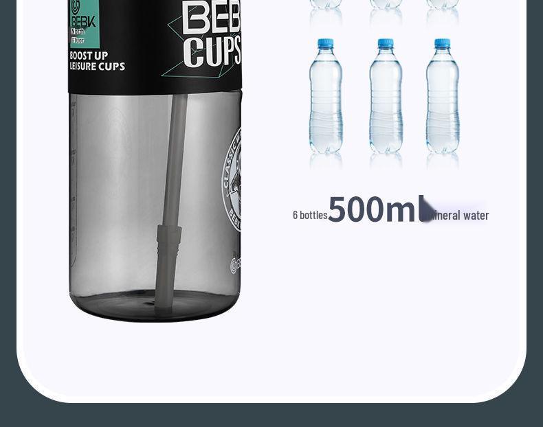 Портативная спортивная бутылка для воды 3 л с соломинкой для мужчин - Фитнес-чайник большой емкости