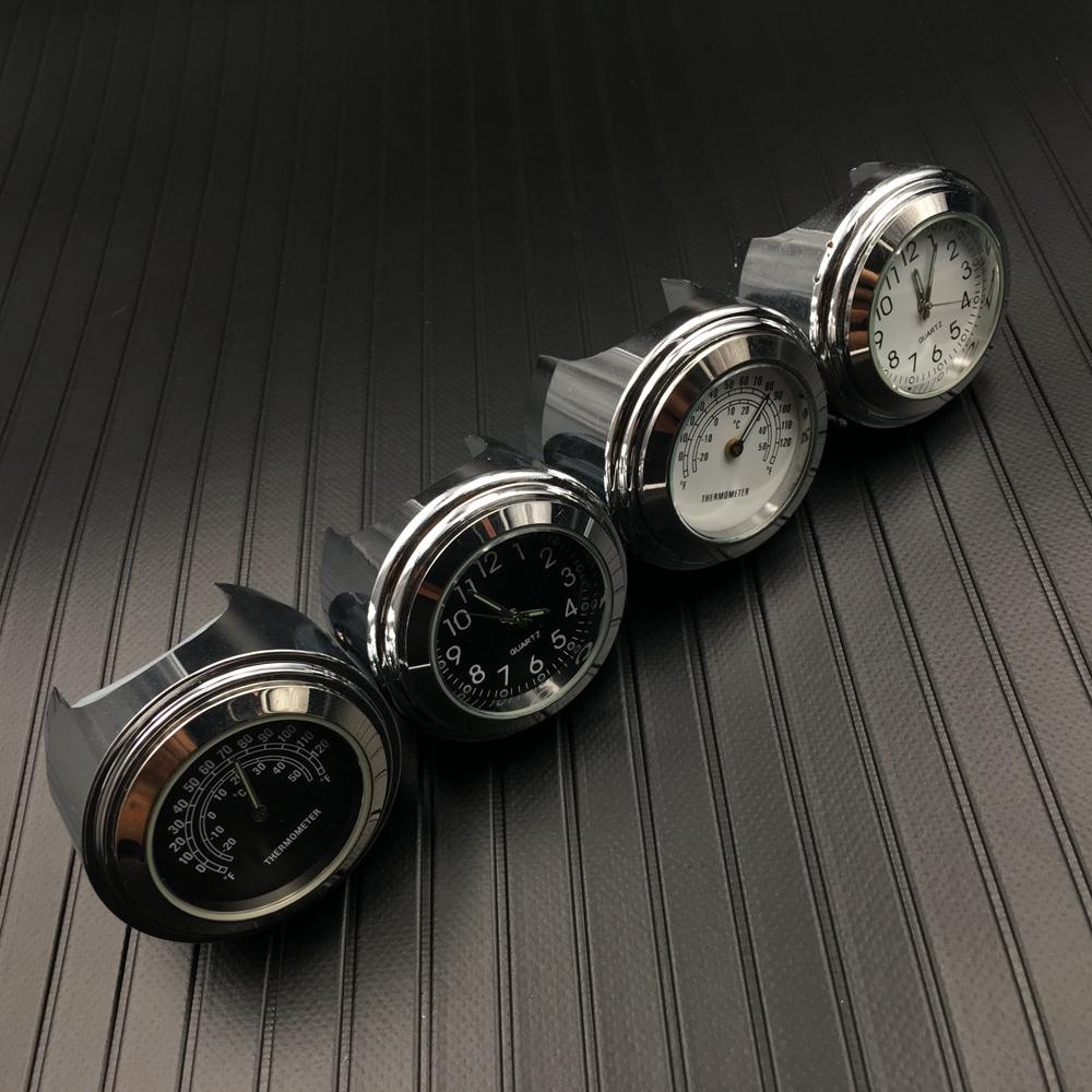 7/8" или 1" Мотоциклетные часы и термометр на руль Подходят для Harley Honda Yamaha Suzuki Kawasaki UTV ATV