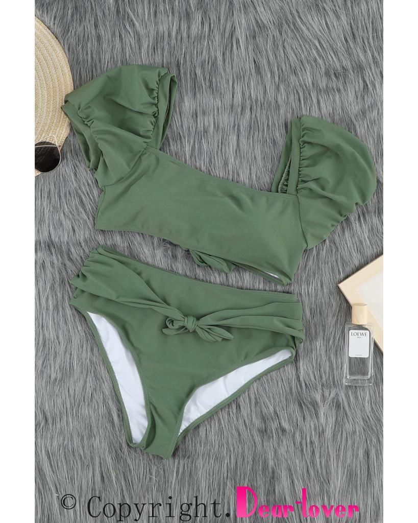 Azura Exchange Bubble Sleeves High Waisted Swimsuit