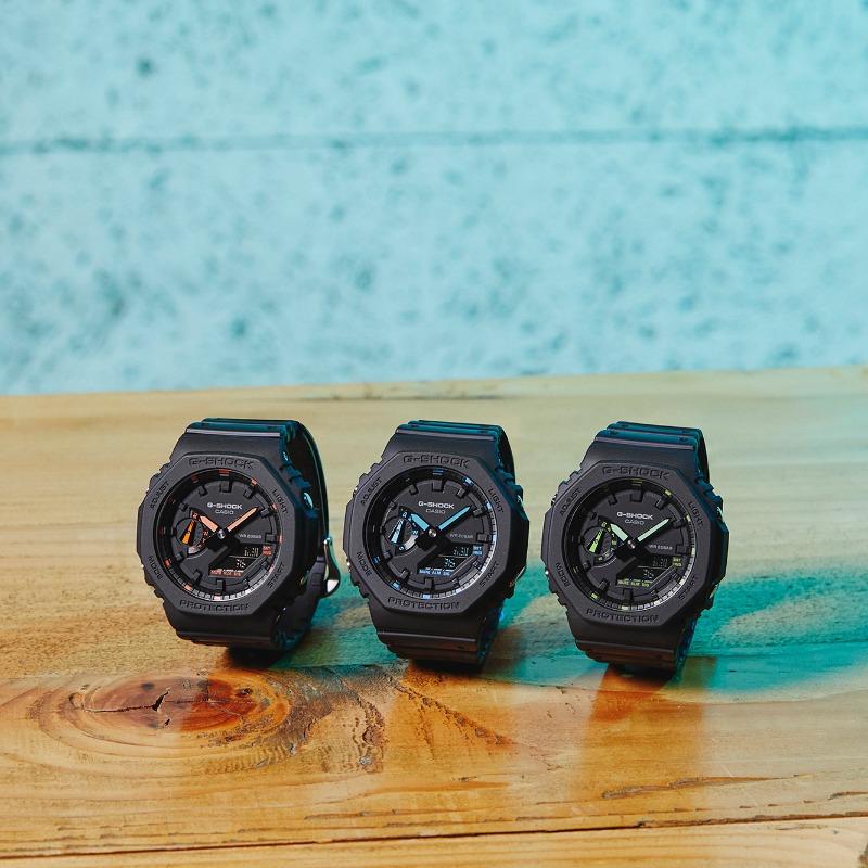 Casio Мужские кварцевые часы GA-2100-1A2 из смолы, водонепроницаемые 200 м, ударопрочные, цифровые