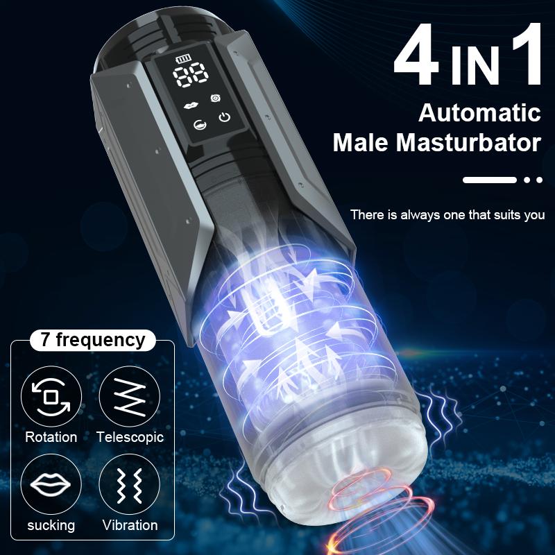 Sex Toys 4 In 1 Automatic Male Masturbator Cup Pocket Vagina Pussy Glans Trainer Male Blowjob Sex Machine Adult Toy for Men