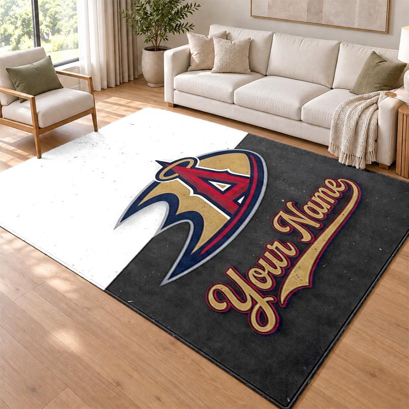 Anaheim Ducks Custom Name Personalized Rug Non‑Slip Doormat Floor Carpet Housewarming Birthday Gift for Family Friends