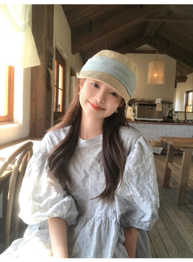 Upgraded Japanese Style Women's Newsboy Cap: Summer Sun Protection, Slimming Effect, Large Head Circumference
