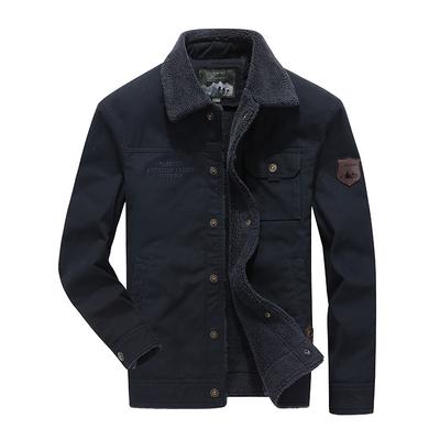 Зимняя мужская куртка среднего возраста из чистого хлопка плюс бархатное утолщенное хлопковое пальто мужская свободная куртка большого размера с хлопковой подкладкой