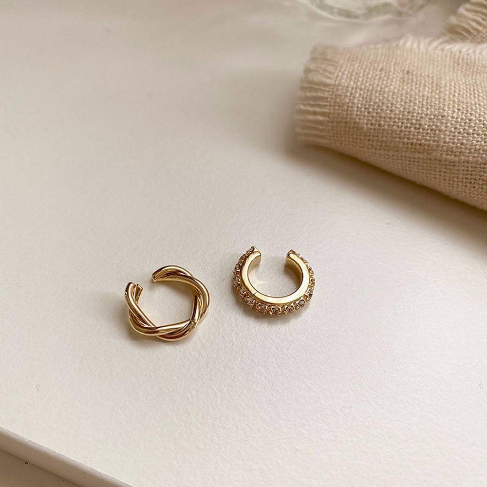 Ear Hole Chain Zinc Zinc Alloy Rhinestone  Hoop Earrings Cartilage Stud Ear Bone Clip Earring Ear Clip
