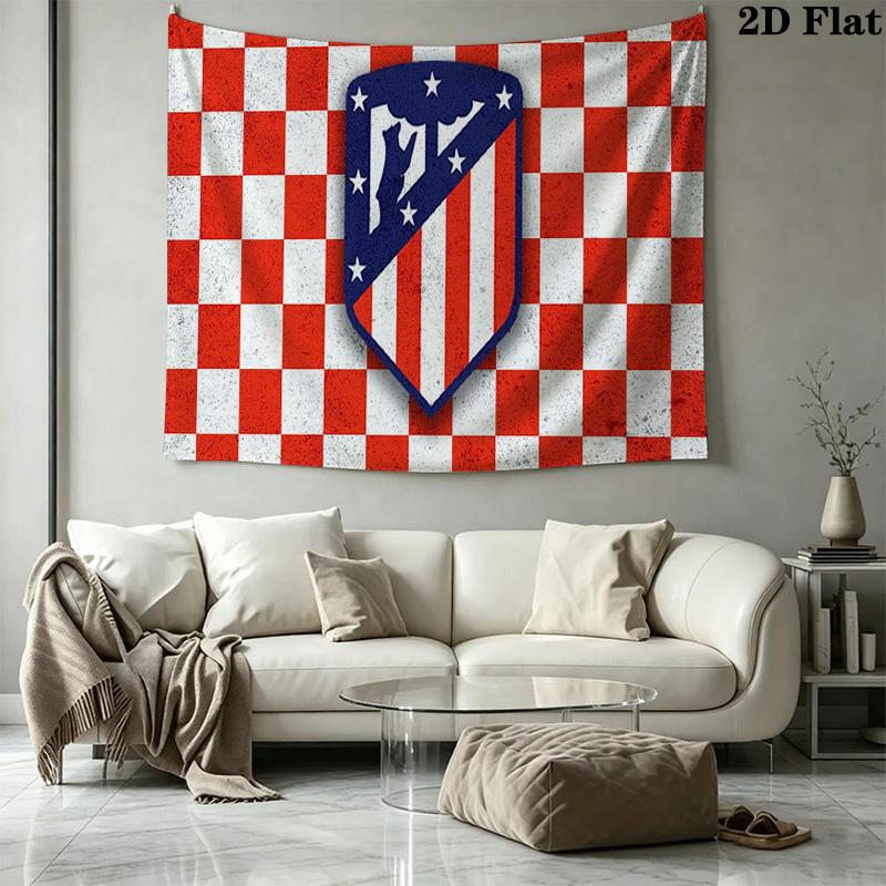 Atletico Madrid Wall Tapestry Aesthetic Wall Hanging Printed Fabric Blanket Decorative Tapestries for Bedroom Living Room Home Decor