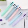 10pcs Creative Macaron 6-color Ballpoint Pen Solid Color Click Pen Multi-color Oil Pen Color Accounting Pen