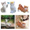 Garden Cat Statue with Solar Light Outdoor Statues for Patio