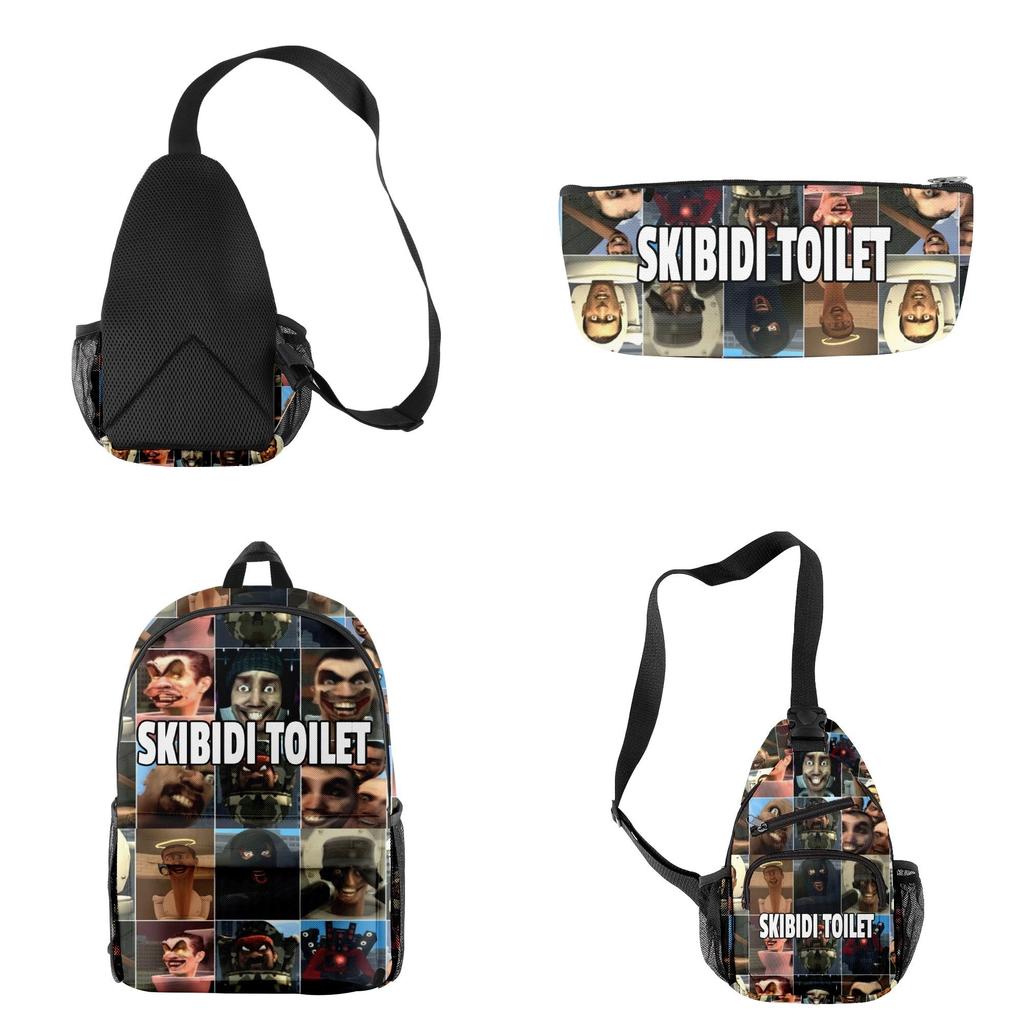 2023 Новый Рюкзак для розыгрышей Skibidi Toilet Набор Ткань Оксфорд Унисекс Вместимость 20 л Дышащий