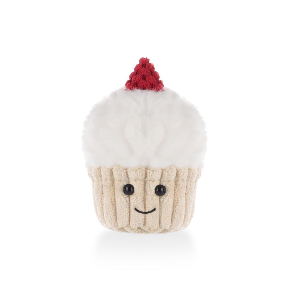 Apricot Lamb Cupcake Plush Toy for Kids, Soft and Cute Fluffy Cupcake for Girls and Boys, 12cm