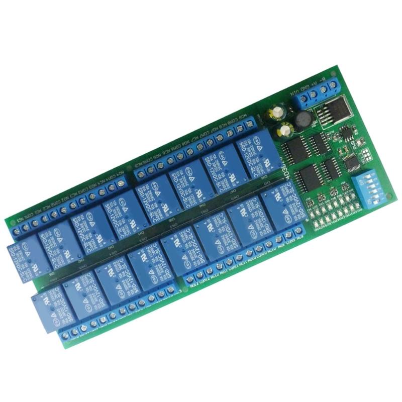 16-канальный релейный модуль RS485 с управлением Modbus RTU, плата управления умным домом для PTZ-камеры и управления двигателями