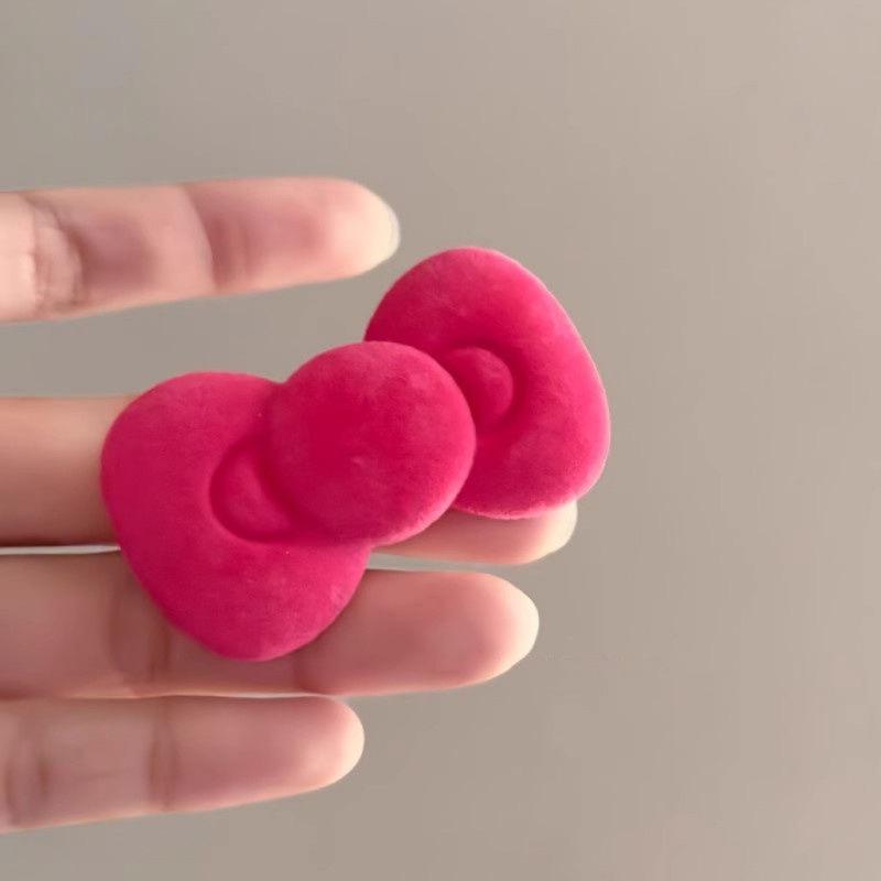 1 пара милых розовых заколок для волос с бантом и звездой, заколка-сердце с блестящим звездным дизайном, идеально подходит для модных женских аксессуаров, милая заколка для волос