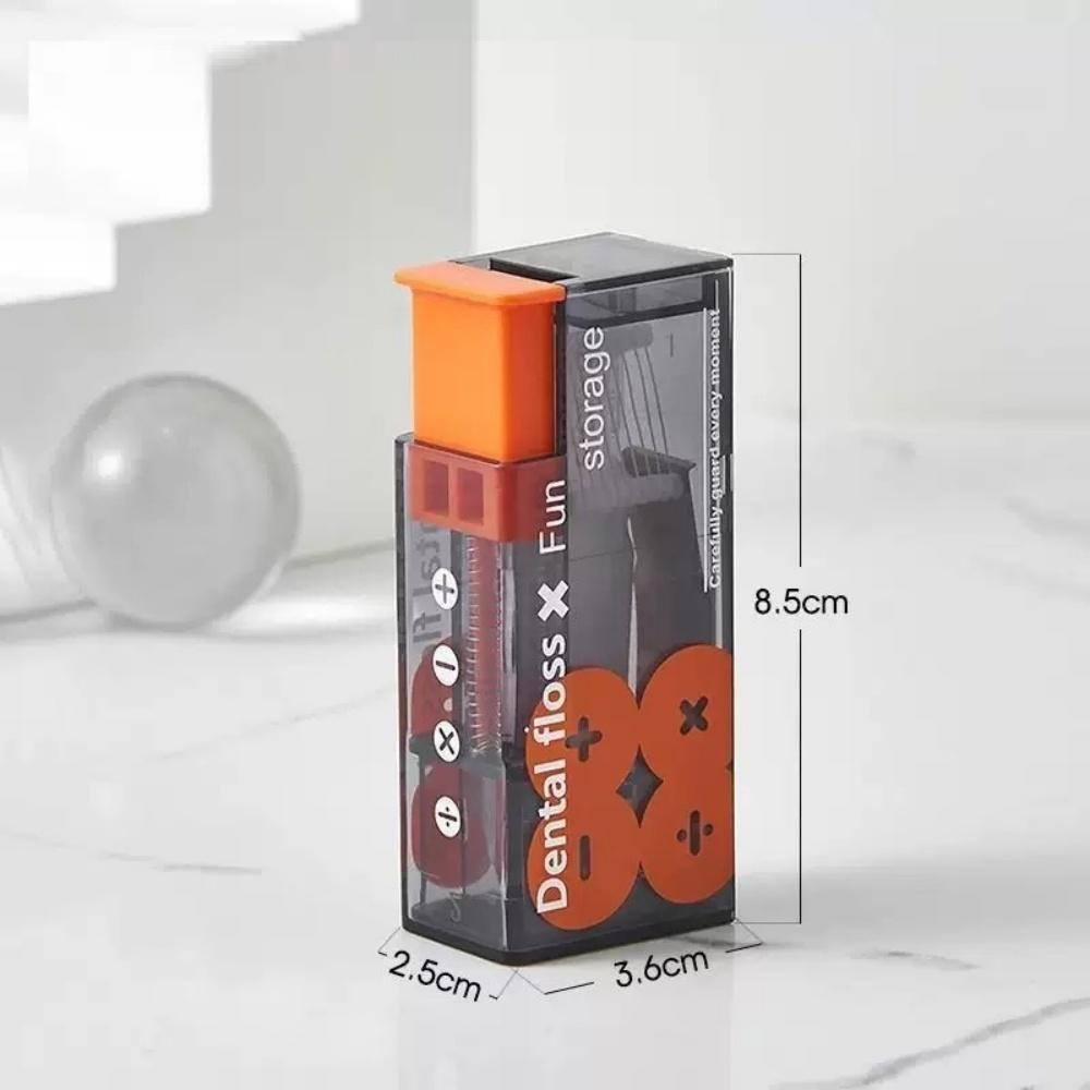 A Floss Pick Storage Box That Pops Out by Pressing, Floss Pick Dispenser, and a Travel Floss Pick Storage Box (containing 10 Flo