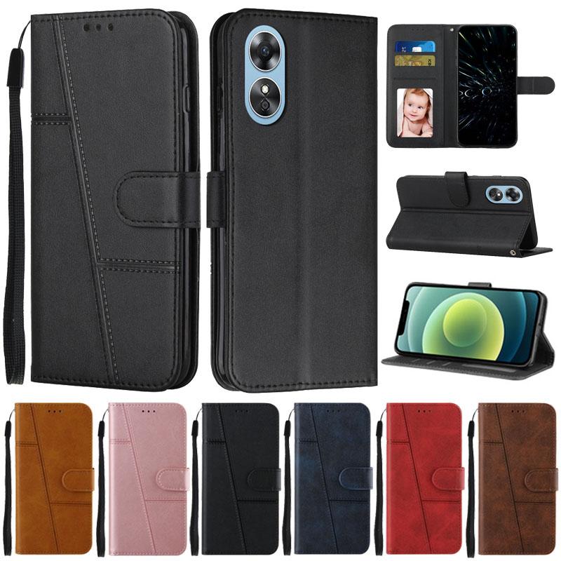 Чехол-книжка с кошельком для OPPO A17, обложка-книга для Coque OPPO A17, чехол для телефона OPPO A 17 A17K A16 A16S A12, кожаные защитные чехлы Capa