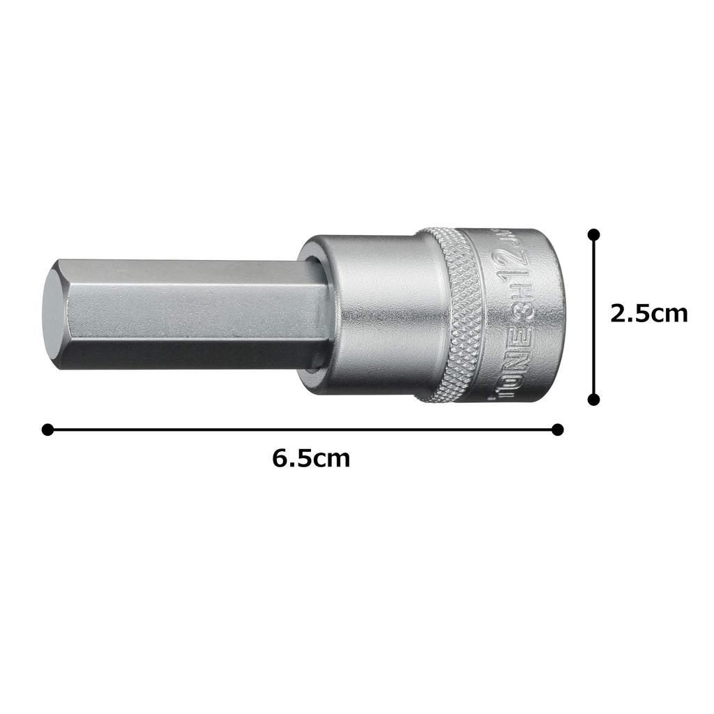 TONE Hexagon Socket Drive Angle Width Across Flats 12mm HP3H-12 9.5mm (3/8")