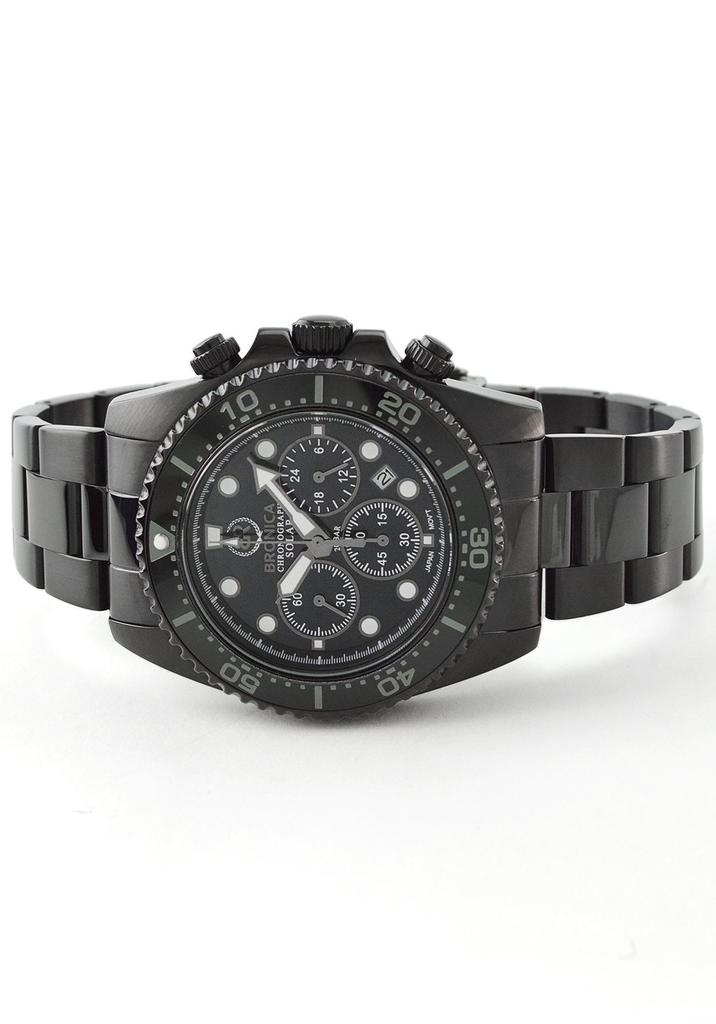 Watch Bronica Date Display Solar 20 ATM Water Resistant Watch [BRONICA] Diver's BR-821-BBK (Black)